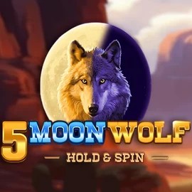 5 Moon Wolf slot logo by Apparat Gaming at SkyHills Casino